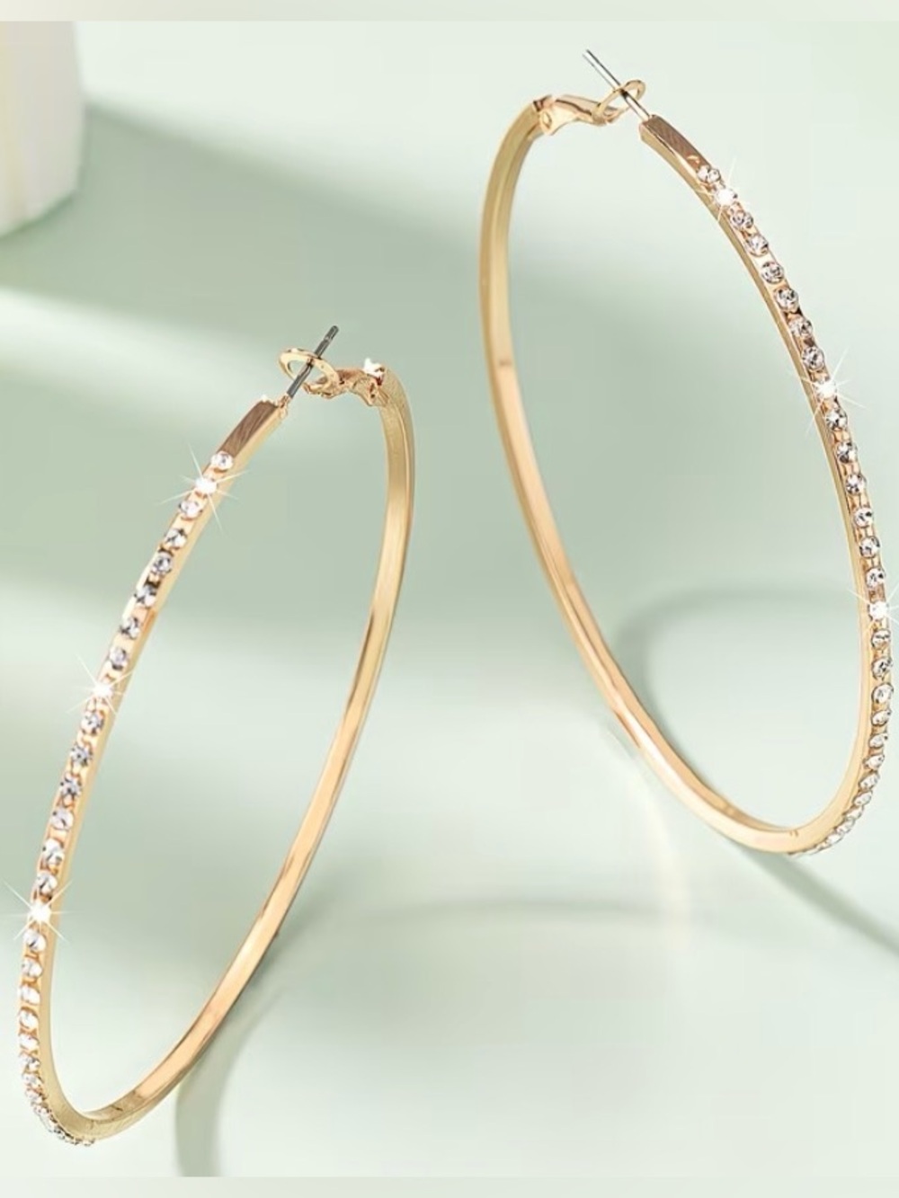 Rhinestone hoop earrings
